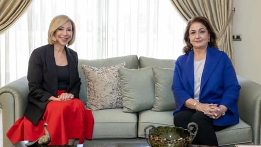 First Lady Aoun receives May Mikati on congratulatory visit