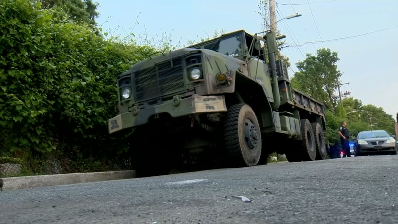 Man arrested after stealing 5-ton military vehicle