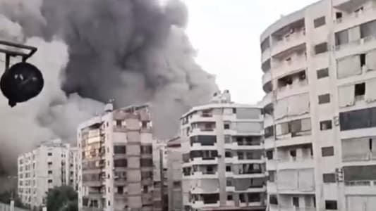 Ten explosions in a series of Israeli airstrikes on various locations in the southern suburbs of Beirut (Dahieh)