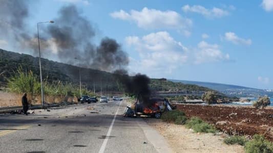 Photo: Israel Targets Vehicle on Naqoura-Tyre Road