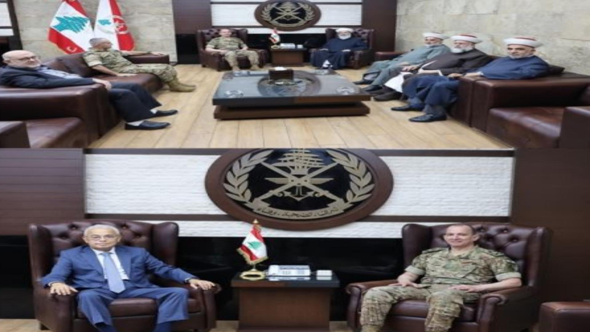 Army chief discusses general situation with MP Skaff, meets Mufti of Akkar