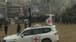 Red Cross vehicles left Khan Yunis after receiving the bodies of four Israeli hostages from Hamas