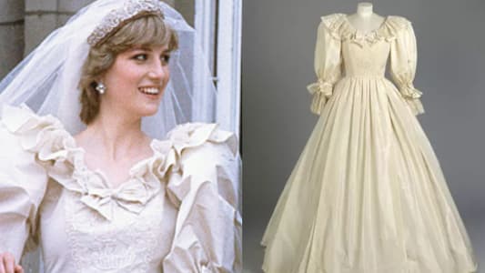فستان زفاف الأميرة ديانا الى العرض للمرة الأولى بعد 25 عاماً
