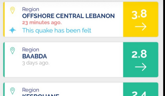 A 3.8 magnitude earthquake in the Mediterranean was felt by residents of the Lebanese coast