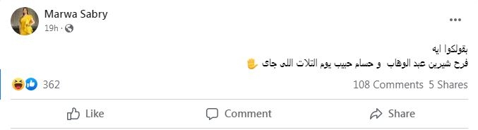 ما حقيقة التحضير لحفلة زفاف شيرين وحسام حبيب؟