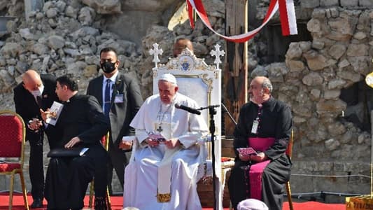 البابا فرنسيس من الموصل: تناقص مسيحيي الشرق ضرر لا يمكن تقديره