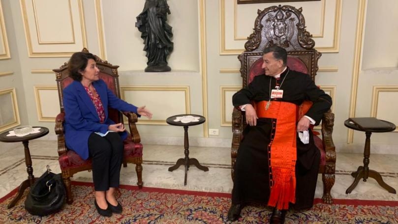 Patriarch Rahi is currently meeting with French ambassador Anne Grillo in Bkerke