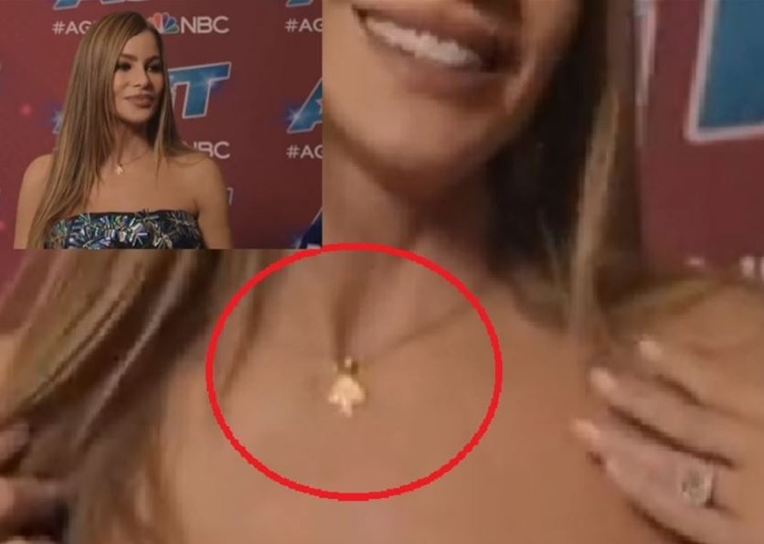 بالصّور:"الأرزة اللبنانية" تتوسّط عنق صوفيا فيرغارا... هدية من "ميّاس"