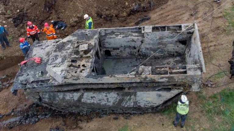 WWII Tank Recovered After 74 Years Underground