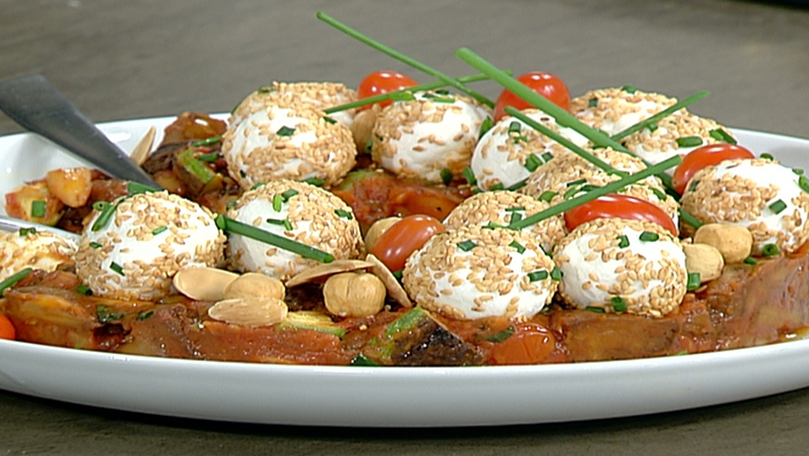 Goat Cheese with zucchini and eggplant