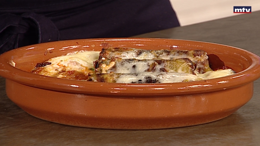 باذنجان مشوي بجبنة الماعز