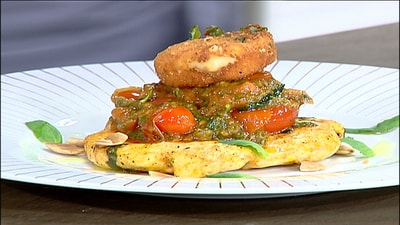 Chicken with halloumi cheese