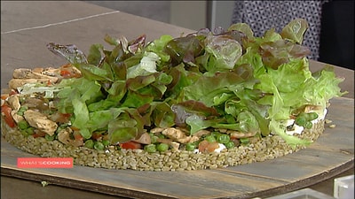 Freekeh salad with chicken
