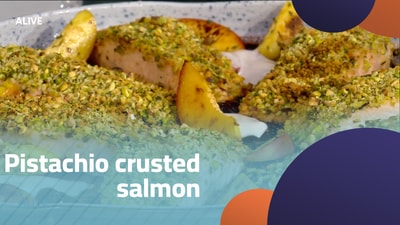 Pistachio crusted salmon