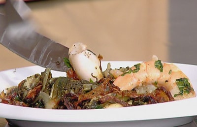 Calamari with Hindbeh and Shrimp 27 Oct 2014