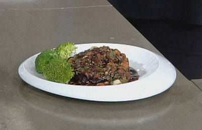  Grilled Steak with Black Bean Shrimp