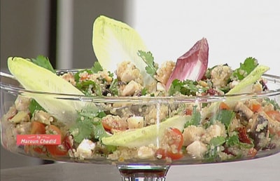 Quinoa Salad Dried Cranberry Snow Peas Yuzu Vinaigrette