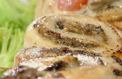 Chicken roulade with cepe
