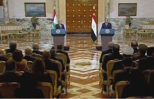 مؤتمر صحافي مشترك للرئيسين عون والسيسي