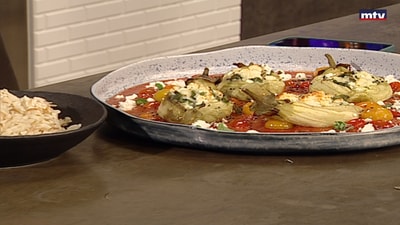 Eggplant with feta cheese