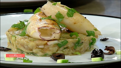 Grilled Calamari With Lebanese Eggplant Mix
