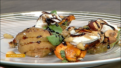 Grilled vegetables with goat cheese