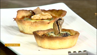 Porcini mushroom crumble tart