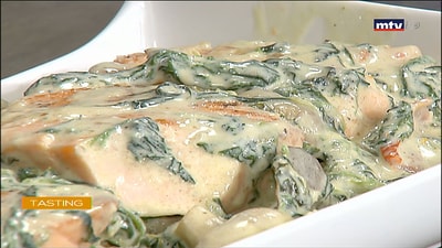Lemon cream with salmon