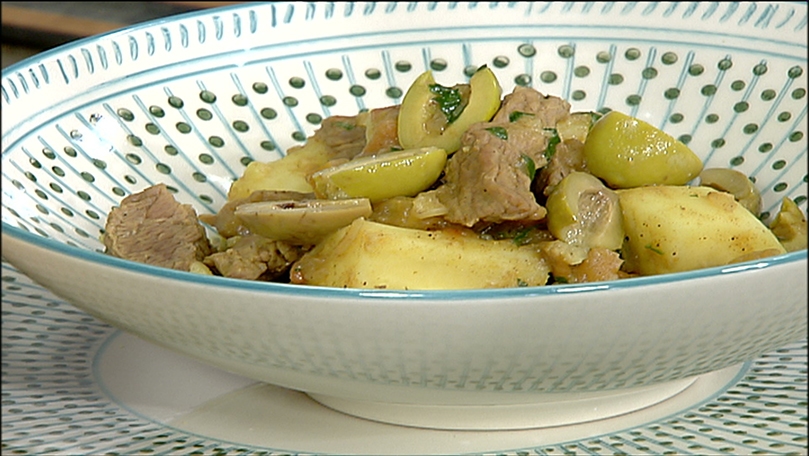 Casserole on meat and sweet potato