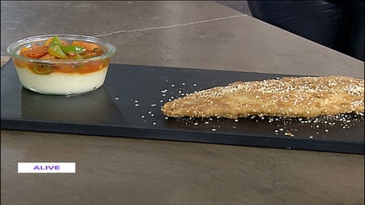 Fish with sesame and potatoes