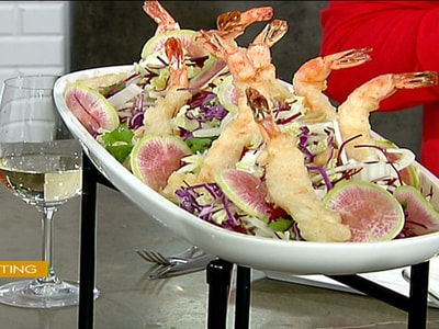 Breaded shrimp salad