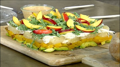 Cheese and nectarine salad