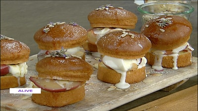 Peach with mushroom