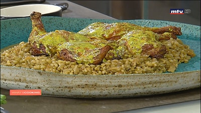 Chicken with green wheat