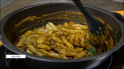 Pasta with pesto sauce