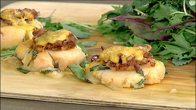 Potato cake with cheese