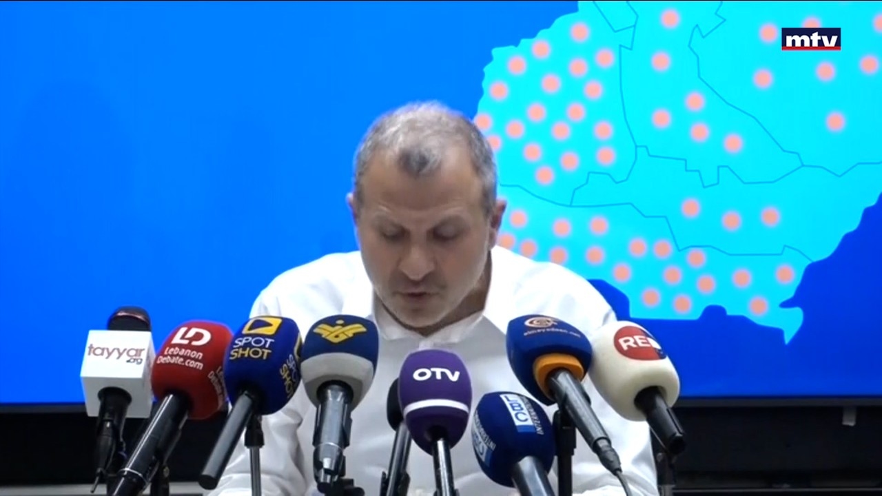 باسيل خلال مؤتمر صحافي