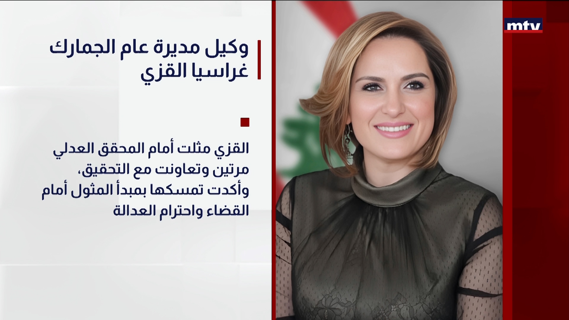 وكيل مديرة عام الجمارك غراسيا القزي