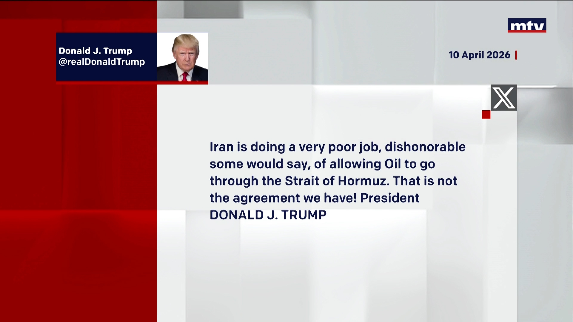 ترامب في منشورٍ