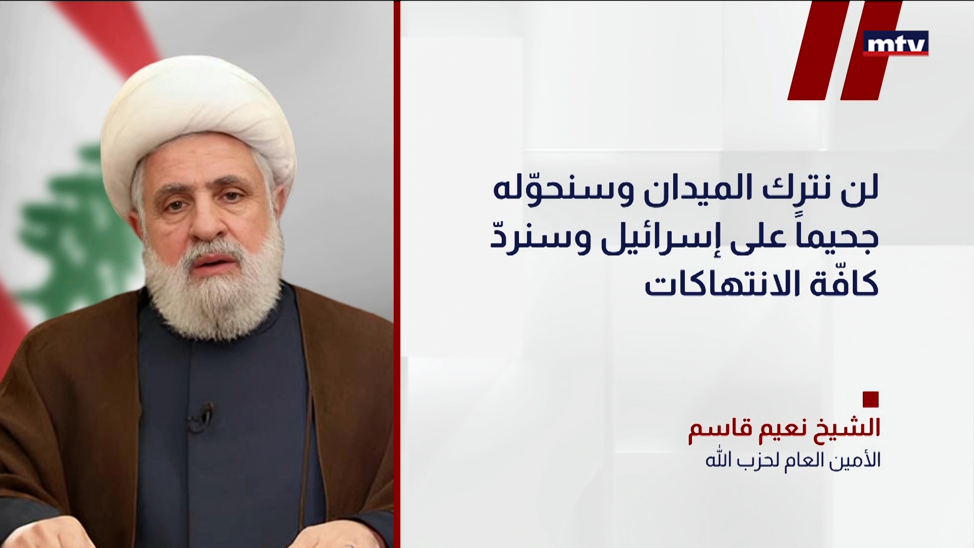 الأمين العام لحزب الله الشيخ نعيم قاسم