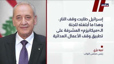 بري: التنسيق قائم مع عون وسلام