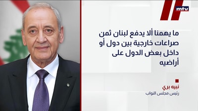 بري يجدد تأكيد موقفه الرافض الاتفاق الموقع في واشنطن