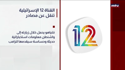 القناة 12 الإسرائيلية تنقل عن مصادر