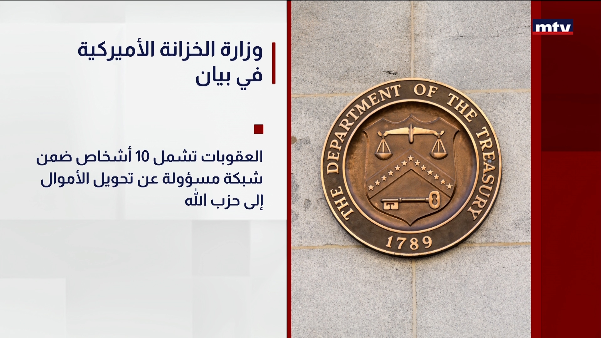 وزارة الخزانة الأميركية في بيان