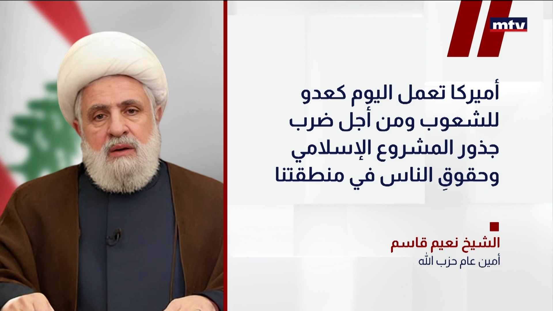 الأمين العام لحزب الله الشيخ نعيم قاسم