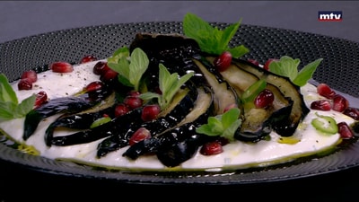 Crispy eggplant with labneh