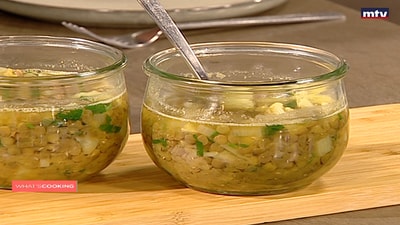 Lentil soup with cauliflower