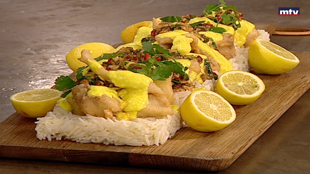 سمك بصلصة الخضار