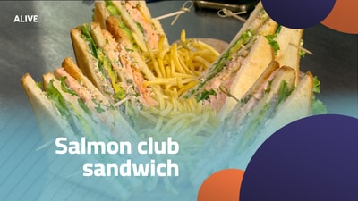 Salmon club sandwich