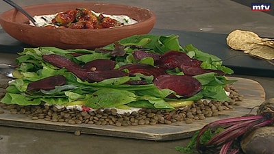 Lentil salad with beetroot